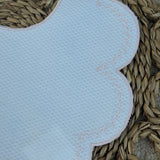 Personalised Spanish White & Pink Edge Scallop Bib
