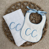 Baby unisex Personalised Bib & Muslin Set