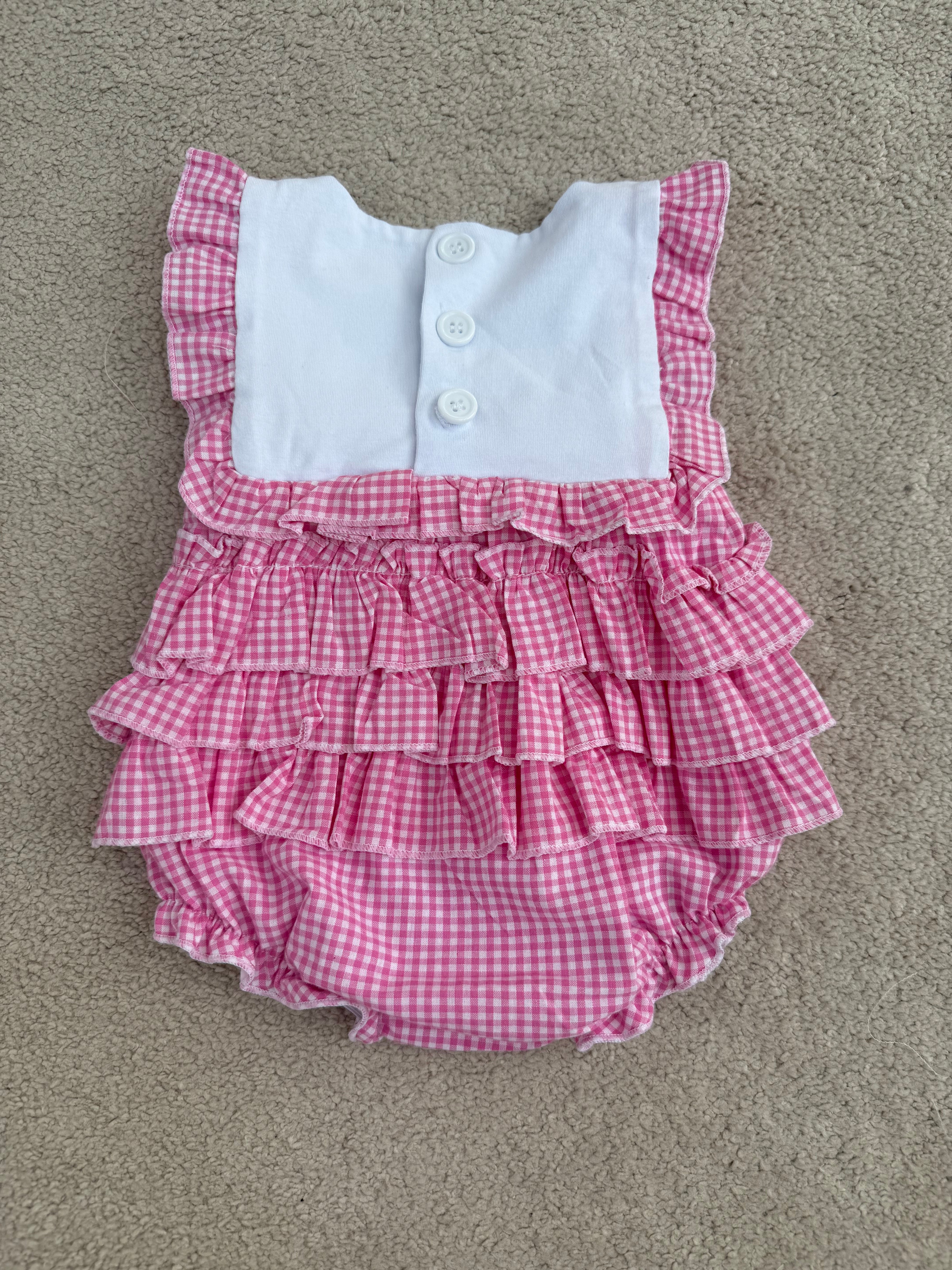 Baby Girls Pink Gingham Summer Frill Romper – Perfect Little Thing