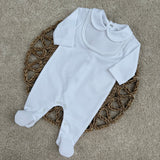 Baby Unisex White Panel Sleepsuit