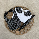 Baby’s Jacquard Dior Handmade Sleepsuit, Bib & Dummy Clip Set