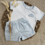 Boys Pin Stripe Shorts & T-Shirt Set