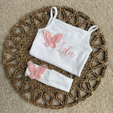 Baby Girls Personalised Butterfly Vest & Headband
