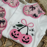 Baby Girls Halloween Pumpkin Handmade Baby grow and Bib