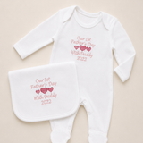 Our 1st Fathers Day Baby sleepsuit & Bib