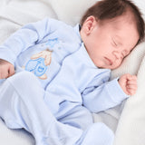 Premature Baby Boy’s Blue Cotton Sleepsuit