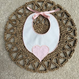 Baby Girls Pink Love Heart Bib