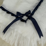 Boys Navy Blue Trim Shawl