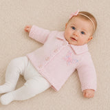 Personalised Butterfly Sparkle Knitted Baby Cardigan – Pink