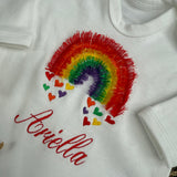 Perfect Little Thing Baby's Rainbow Personalised Babygrow