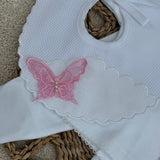 Personalised Pink Butterfly Baby Girl Gift Set – Three Piece Outfit
