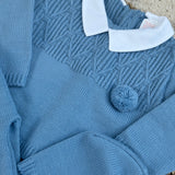 Baby Boy's Blue Pom Spanish Knitted Outfit