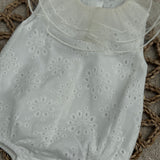 Baby Girls White Broderie Anglaise Romper