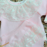 Baby Girls Pink Lacey Knitted Jam Set