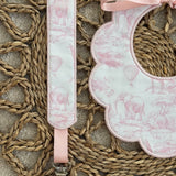 Girls Baby Pink Safari Print Handmade Sleepsuit, Dummy Clip & Bib Set