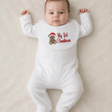 My 1st Christmas Teddy Bear Baby Sleepsuit & Bib