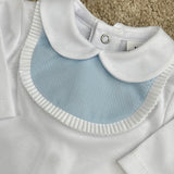 Baby Boys Blue Panel Sleepsuit