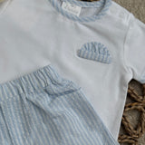 Boys Pin Stripe Shorts & T-Shirt Set