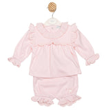 Girls Pink Mintini Scalloped Top with Collar & Matching Bloomers