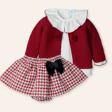 NEW SEASON Mac ilusion Baby Girls Houndstooth Pattern Outfit - 3 Months