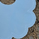 Personalised Spanish Blue & White Scallop Bib