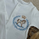 Luxury Personalised Rocking Horse Sleepsuit & Bib Set