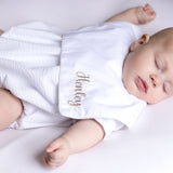 Baby Boys White Classic Summer Bib Romper