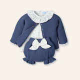 NEW SEASON Mac ilusion Girls Hedgehog Print Top,Cardigan & Knickers - 3 Months