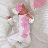 Baby Girls 3D Pink Flower Baby Grow Set