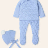 NEW SEASON Mac Ilusion Boys Blue Cable 3 Piece Outfit - Newborn