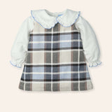 NEW SEASON Mac ilusion Girls Cream & Checked Dress With Top - 6 Month