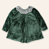 NEW SEASON Mac ilusion Girls Green Velour Dress - 6 Months