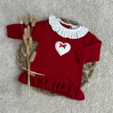 Girls Red Knitted Cecily Dress
