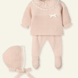 NEW SEASON Mac ilusion Girls Pale Pink Knitted 3 Piece - 1 Month