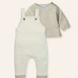 NEW SEASON Mac Ilusion Boy's Cream Waffle Dungarees With Top - 3 Month