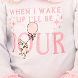 Girls White & Red Birthday Frilly Pyjamas