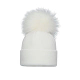 Baby's White Single Pom Hat