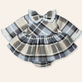 NEW SEASON Mac ilusion Girls Cream & Checked Dress - 3 Month