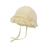 Perfect Little Thing - Lemon Summer Hat With Lace And Bows