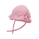 Pink Summer Hat With Lace And Bows