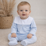 Baby Boys Cotton Bib Trouser Set - Blue