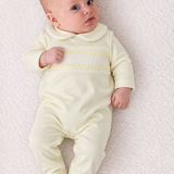 Baby Lemon Smocked Cotton Sleepsuit