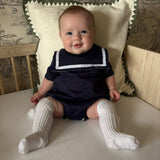 Navy Boys Sailor Bubble Romper
