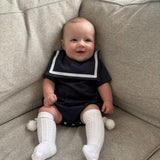 Navy Boys Sailor Bubble Romper