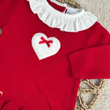 Girls Red Knitted Cecily Dress