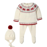 NEW SEASON Mac ilusion Boy's Cream Christmas Knitted 3 Piece - Newborn