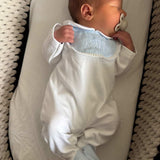 Baby Boys Blue Panel Sleepsuit