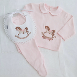 Baby Girls Pink Rocking Horse Set