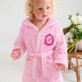 Personalised Baby Girls & Toddler Pink Hooded Dressing Gown