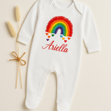 Perfect Little Thing Baby's Rainbow Personalised Babygrow